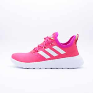 Tenis Adidas Lite Racer para mujer. Silueta de running ligera en malla negra transpirable con las tres franjas blancas y cómoda suela Cloudfoam.