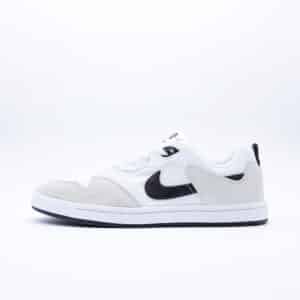Tenis Nike SB Alleyoop para hombre y mujer, colores blanco y negro, corte bajo. Diseño fabricado en malla y gamuza con suela de goma.