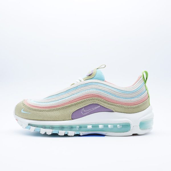 Tenis Nike Air Max 97 para hombre y mujer, en colores pastel. Diseño fabricado en una combinación de textil y material sintético.